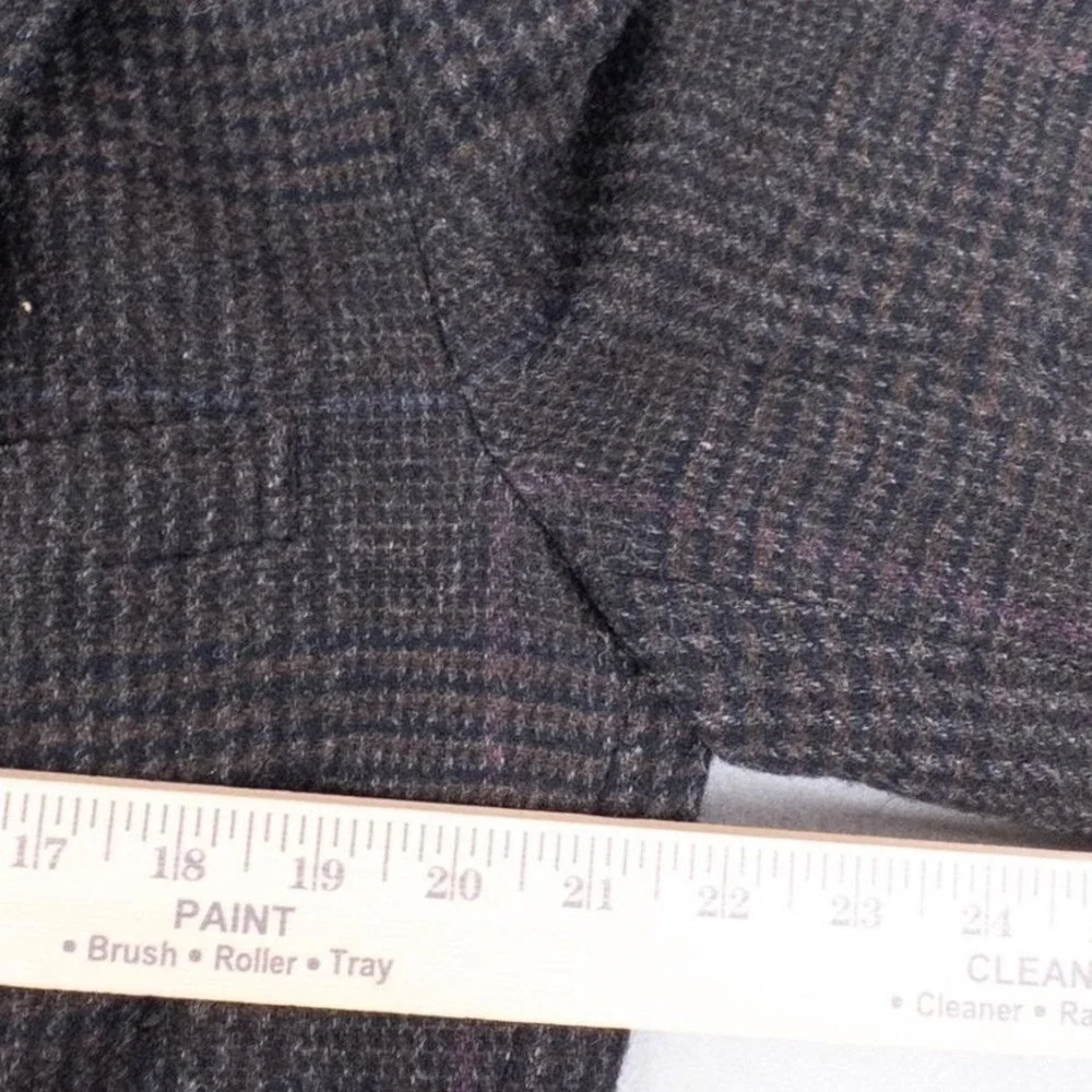 Vintage Nordstrom Mens Plaid Tweed Blazer 100% Wool Sport Coat L/XL